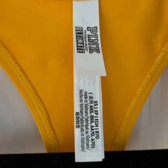 Pink Victoria Secret Ultimate Yellow Sports Bra - Picture 3 of 3